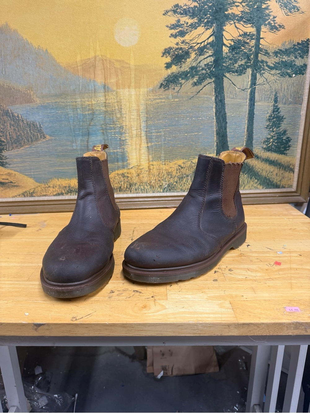 Dr Martens Air Ware Men's Brown Chelsea Work Boots - Classic Slip-On size 9M